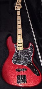 Warmoth Jazz Bass 2015 - (Ruby Red) W/ Pro SKB Hard Molded Flight Case.