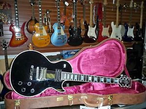 2014 Gibson Les Paul Custom Custom Shop Electric Guitar (Ebony) Black Tuxedo