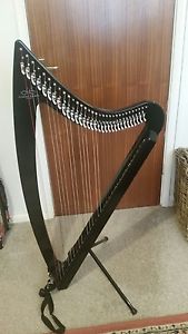 32 string Camac DHC Blue Light electro harp in black