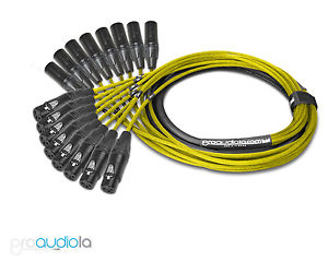 Premium Mogami 2932 8 Channel Snake | Neutrik Gold XLR-F XLR-M | Yellow 200 Feet