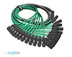 Premium Mogami 2933 12 Channel Snake | Neutrik Gold XLR-F XLR-M | Green 125 Feet