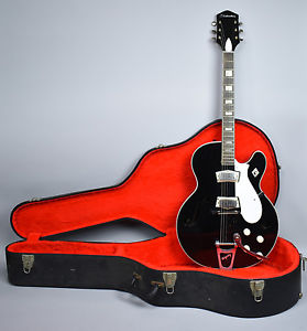 1960s Silvertone 1446 Chris Isaak Vintage Black Electric Guitar USA W/HSC
