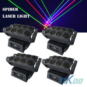 4 Units RGB Beam Moving Head Spider Laser Stage Light DJ Club American