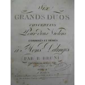 BRUNI VIOTTI Duos pour 2 Violons ca1790  Partition Sheet Music Spartiti Partitur