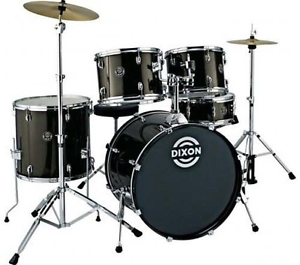 Dixon Riot PODRT522BK 5-Piece Drum Set, Black