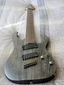 Ibanez Iron Label RGIF7 2016 Black Stained Fanned Fret Multiscale 7 String EMG