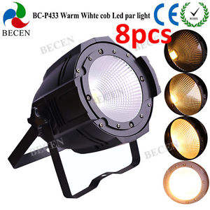 8pcs 100W COB warm white Led Par Light Aluminium for Club Stage Party lighting