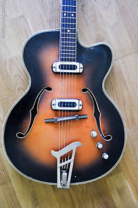 MUSIMA 60s Sunburst Vintage Rare Archtop HollowBody semi Soviet German guitar