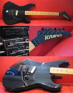 KRAMER Stratocaster Type Black Skunk Striped Neck E-Guitar Free Shipping