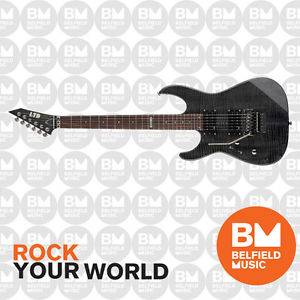 ESP LTD M-100 FM M-Series Electric Guitar Left Handed See Thru Black Flame