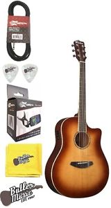 Breedlove Studio Dreadnought Sunburst Solid Top A/E Guitar w/Tuner, Picks & More