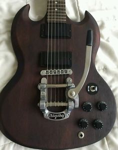 Gibson SG sgj Electric guitar Brown w/ bigsby plays like butter awesome guitar!!