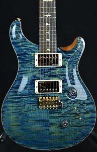 PRS Wood Library Custom 24 Matching Flame Neck - River Blue