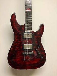 SCHECTER DIAMOND SERIES SOLID BODY BLOOD MOON - W/CASE