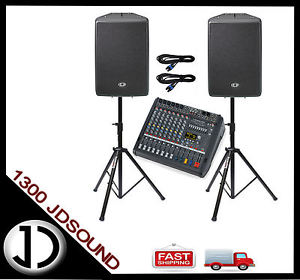 Dynacord PM600-3 powered mixer + D12 speakers + stands and cables NEW