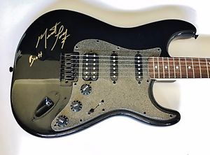 MEAT LOAF SIGNED ON BODY GUITAR-FENDER SQUIER BULLET STRAT-w/ "BooH"-JSA COA