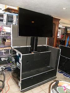 A & S Case Co, Custom Dual  55" TV Flat Screen Case With Motorized Lift w/ table