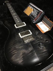 PRS Custom 22 Figured Top 2016 - Charcoal Burst with Pattern Regular Neck