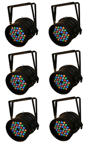 6 Blizzard Lighting Rocklite RGBAW LED Uplights with American DJ DMX Operator +