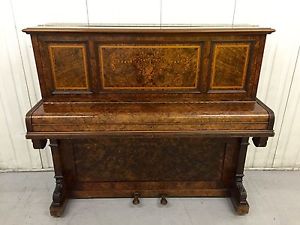 Broadwood Antique Upright Piano with an Exquisite Burr Walnut Case C.1894