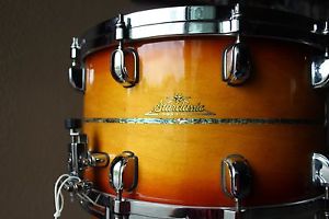 Tama Starclassic 14 X 8 Snare 20 ply Maple with Mother of Pearl inlay.
