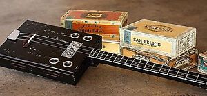 Cigar Box Guitar ~ Aviator Cigars 1937 ~ Bottleneck 3 string Dobro Guitare