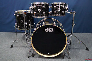 DW Collector's Series Finish Ply Shellset  "Black Velvet"  -  22,10,12,16"