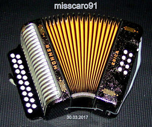 TOP !  VITAGE !  RARITY ! BLACK/SILVER  HOHNER  ERICA   BUTTON   ACCORDION