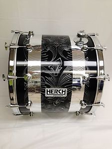 Herch Tambora Negra y dos Tiras Cromadas , con 10 Afinadores