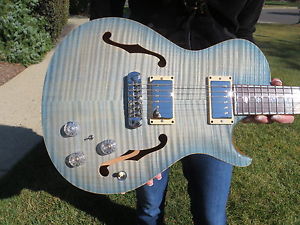 Prs Private Stock Hollowbody 1 Glacier Blue Brazilian Fretboard 2008 Purfling