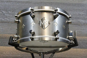 VK Drums 7x13 Titanium Snare Drum w/ Exclusive "Fleur-de-lys" Design - New!