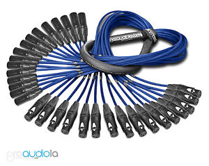 Premium Mogami 2934 16 Channel Snake | Neutrik Gold XLR-F XLR-M | Blue 80 Feet