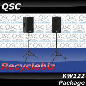 QSC KW122 Package w/ TS-100B Air Powered Speaker Stands