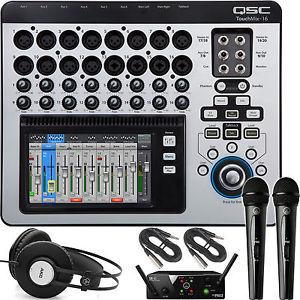 QSC TouchMix 16 Digital Mixer + AKG WMS40 Mini Dual Vocal Wireless Microphones