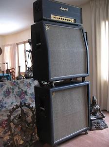 MARSHALL EARLY 70's 100W STACK AMP CABS HOMA COARSE THREAD CASTERS METAL HANDLES