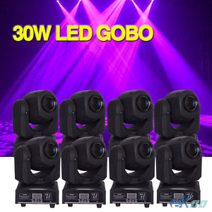 8PCS 30W LED GOBO Moving Head Stage Light rgbw 4in1 DMX DJ lighting