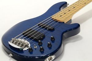 LAKLAND SK-4DX Skyline Series Blue Translucent Maple Used Bass Guitar F/S