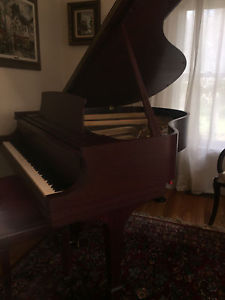 Steinway Baby Grand Piano & Bench, Model S, Satin Finish Dark Mahogany