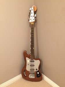 Rare 1964 Teisco TB-64 Bass VI 6 String Bass Guitar in Metallic Copper
