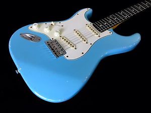 LEFTY! MJT Daphne Blue Aged Nitro Finish Custom Strat Guitar Left Hand RELIC HSC