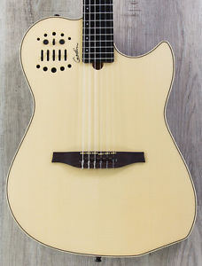 Godin MultiAc Nylon SA Acoustic-Electric Guitar, Natural High Gloss +Cable