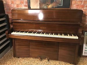 Bentley British Small Upright Piano Mahogany Overstrung Serviced Delivered G'tee