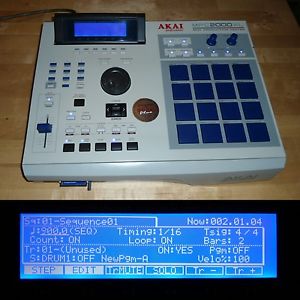 CUSTOM Akai MPC 2000XL BLUE LEDs/PADS NEW LCD 1GB CF Drive MAXED RAM