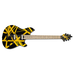 EVH Wolfgang Special Electric Guitar, Black & Yellow Striped, Maple Board +Picks