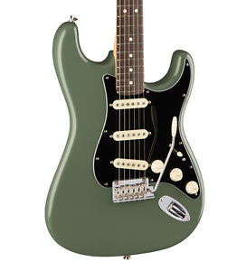Fender American Pro Stratocaster, Rétro Olive, Palissandre Touche (NEUF)