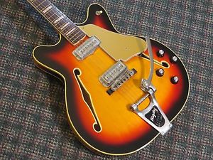 Vintage Fender USA Coronado II Semi-Hollow Guitar! RARE w/Bigsby&Zipper Binding!