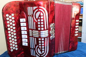 Öllerer Helikon IV Handharmonika G-D-A-E, 3 reihig, 4 chörig, 12 Bässe, Bj.1978