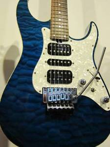 Bacchus G-Custom Quilted Top Dinky Shape Body Blue E-Guitar Free Shipping