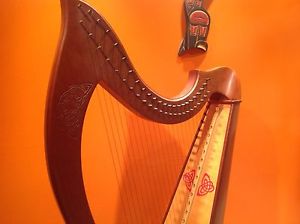 24 Brass Wire Strung Harp by Robert Cunningham, beautiful bell like tone.