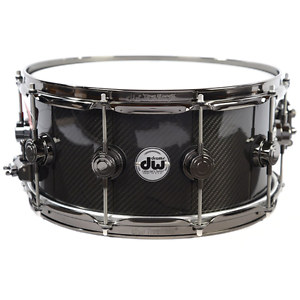 DW 6.5x14 Carbon Fiber Snare Drum Black W/Nickel Hdwr